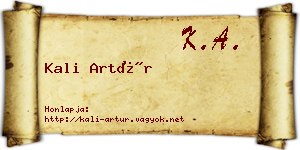 Kali Artúr névjegykártya